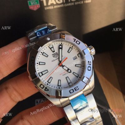 Swiss Replica TAG Heuer Aquaracer 300 Meters White Dial Stainless Steel 41mm